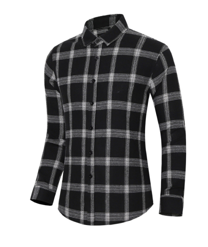 ZITY Men's Slim Fit Plaid Flannel Long Sleeve Shirt-DUMLT05250|Zitysports
