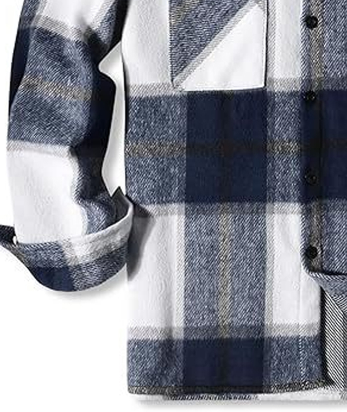 ZITY Men's Button-Up Slim Fit Plaid Flannel Shirt-DUMLT05330|Zitysports