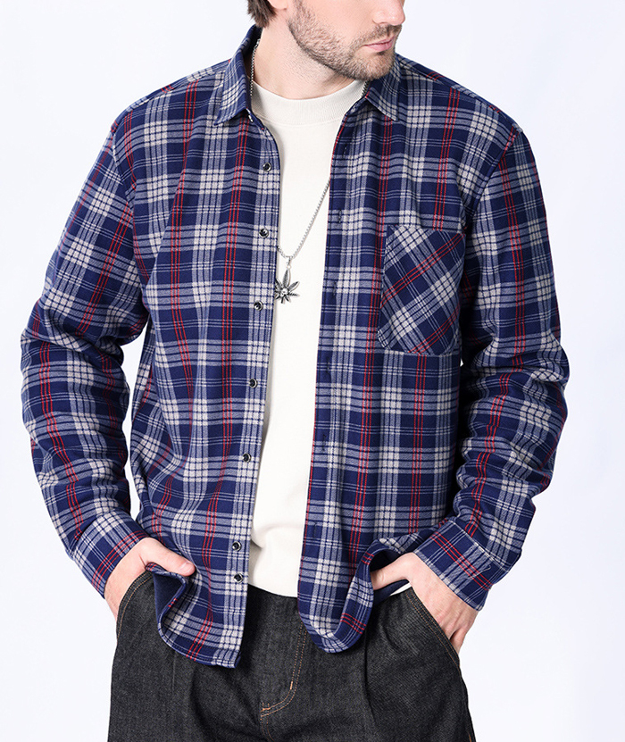 ZITY Men's Oversize Button Up Long Sleeve Plaid Shirt-DUMLT05362|Zitysports