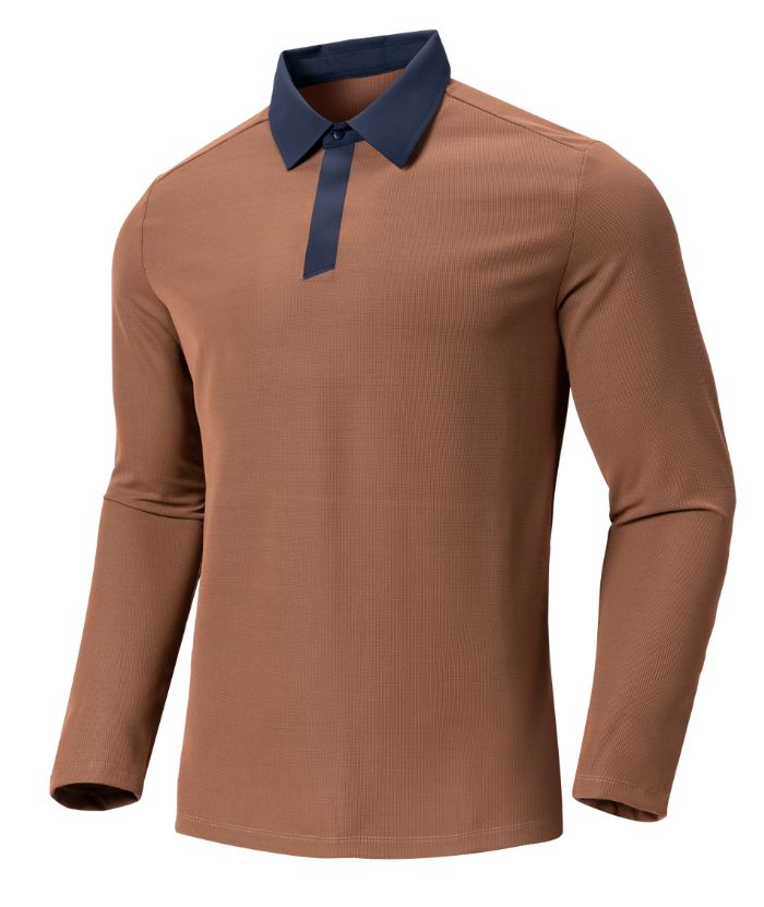 ZITY Men's Long Sleeve Business Polo Shirt-8901