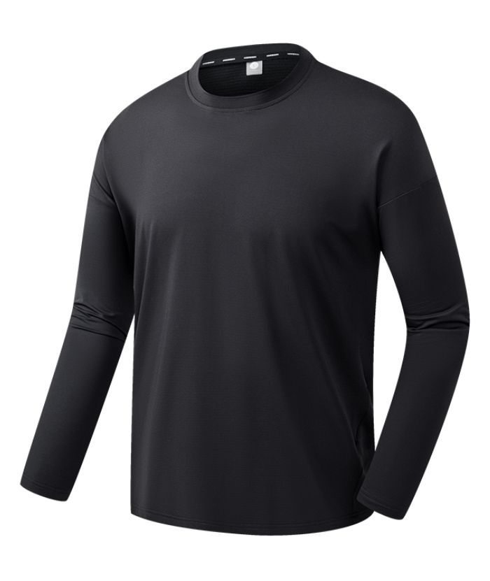 Men's Solid Color Long Sleeve Sports Polo Shirts-8850