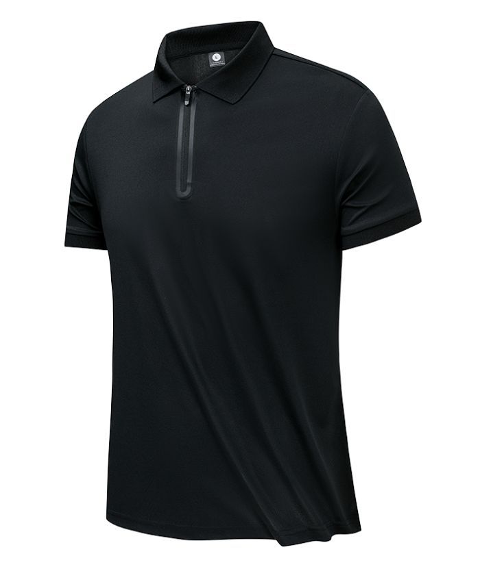 ZITY Men's Casual Slim Fit Quarter Zip Polo Shirt-8337