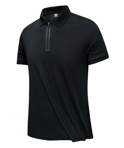 ZITY Men's Casual Slim Fit Quarter Zip Polo Shirt-8337