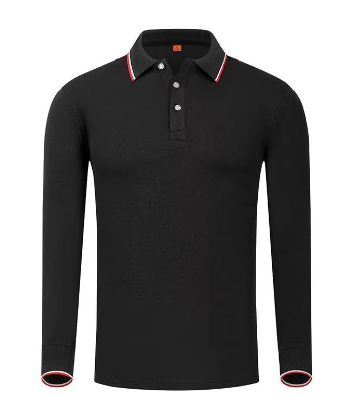 Unisex Casual Long Sleeve Sports Lapel Polo Shirt-DUMLP05917