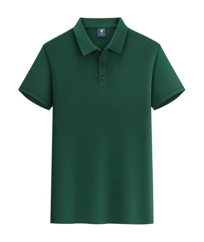 Unisex Solid Color Cotton Lapel Polo Shirt-DUMPO05925
