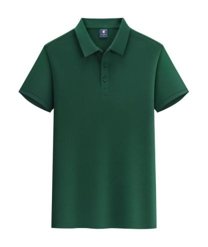 Unisex Solid Color Cotton Lapel Polo Shirt-DUMPO05925