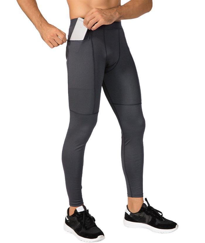 ZITY Men's Sports Dri Fit High Elastic Compression Pants-DUMSP05959