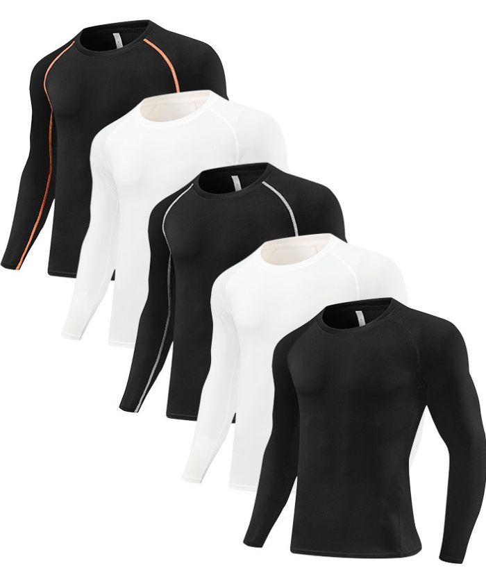 5 Pack Men's Dri Fit Yoga Compression T-Shirt-DUMLE05993