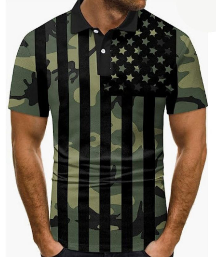 ZITY Men's 3D Printing Slim Fit Polo Shirt-DUMPO06023