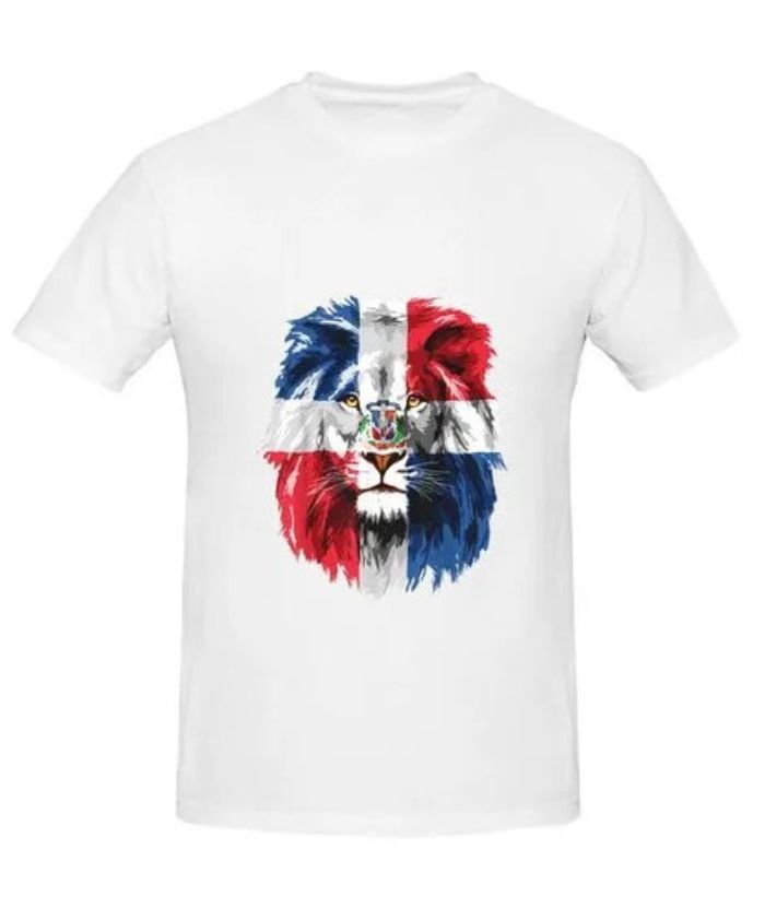 ZITY Men's Lion Dominican Republic Flags 100% Cotton T-Shirt
