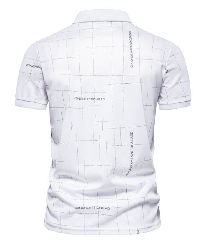 ZITY Men's Dotted Print Dri Fit Polo Shirt-DUMPO06069