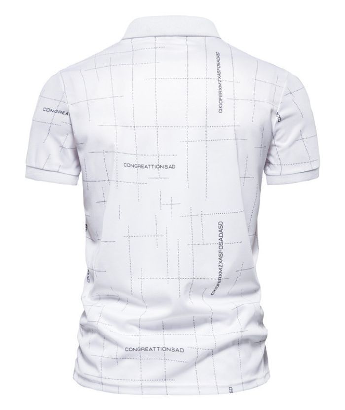 ZITY Men's Dotted Print Dri Fit Polo Shirt-DUMPO06069