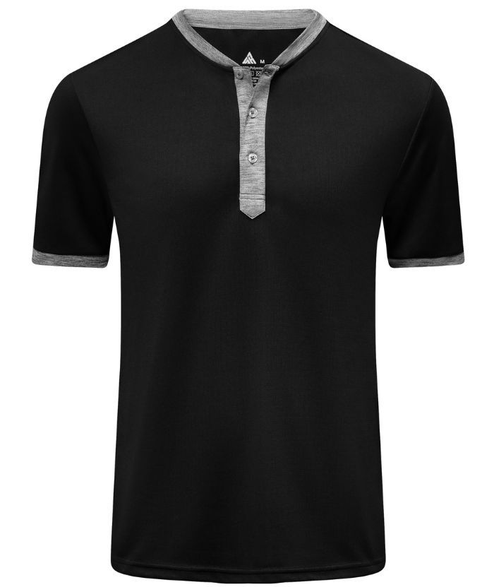 ZITY Men's Dri Fit Button Up Summer T-Shirt-CUMSS01366