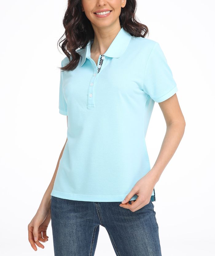 ZITY Women's Solid Color Casual Dri Fit Polo Shirt-CUWPO01443