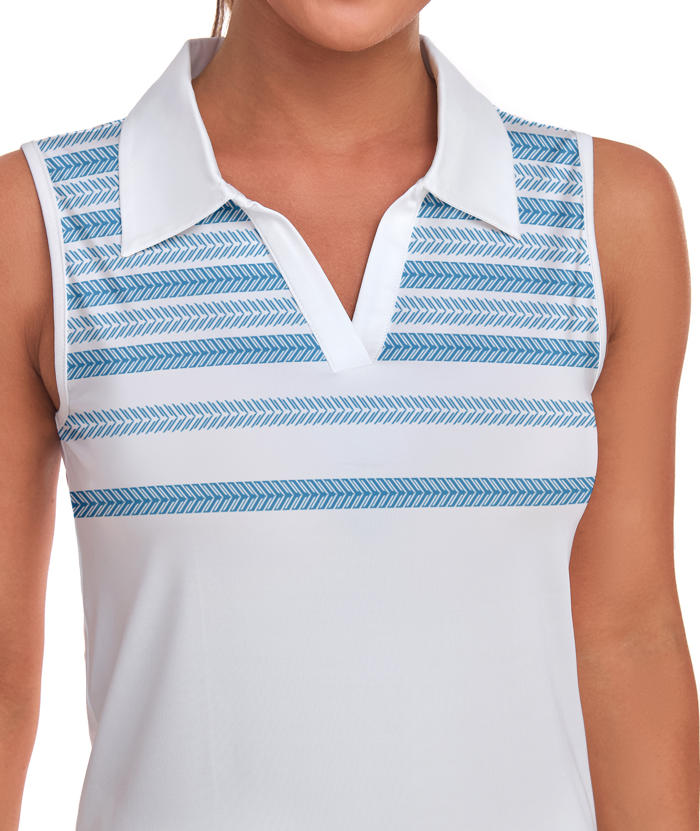 ZITY Women's Sleeveless Slim Fit Tennis Polo Shirt-CUWBP02267
