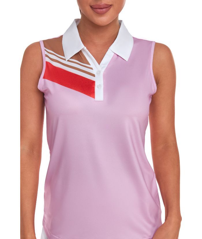 ZITY Women's Sleeveless Slim Fit Quick Dry Golf Polo Shirt-CUWBP02260