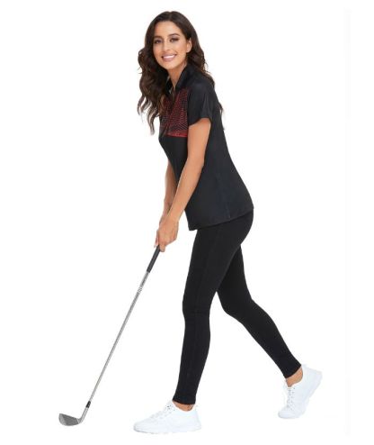 ZITY Women's V Neck Slim Fit Golf Tennis Polo Shirt-CFWZZ00005