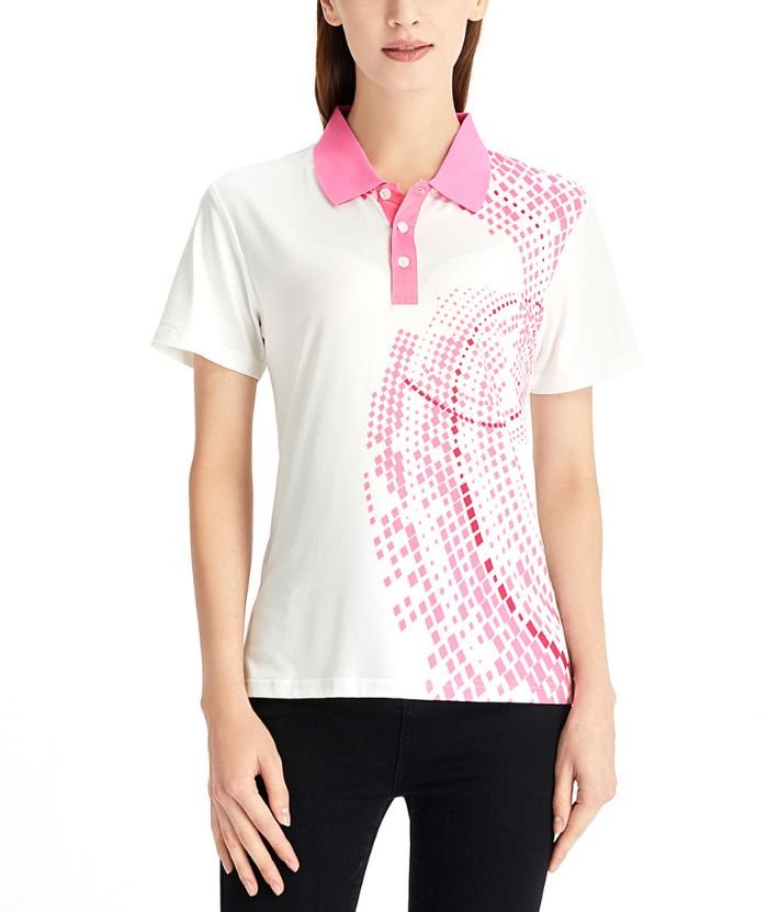 ZITY Women's Pink Dri Fit Golf Polo Shirt-CFWTX00034