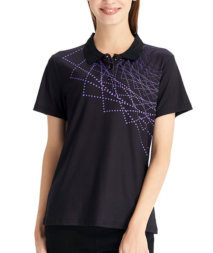 ZITY Women's Slim Fit Black Golf Polo Shirt-CFWZZ00044