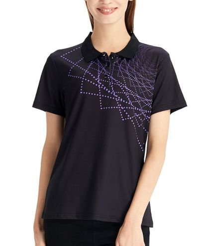 ZITY Women's Slim Fit Black Golf Polo Shirt-CFWZZ00044