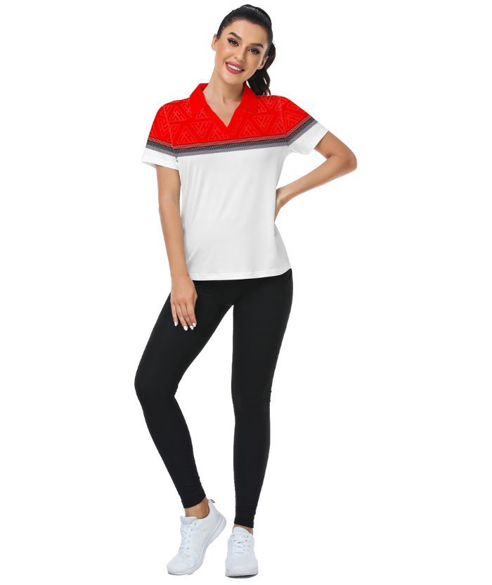 ZITY Women's Dri Fit Button Up Golf Polo Shirt-CUWPO01297