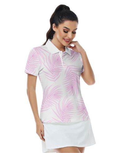 ZITY Women's Slim Fit Button Up Golf Polo Shirt-CUWPO01333