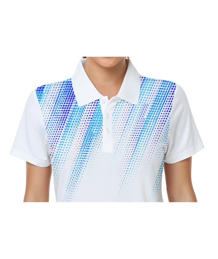 ZITY Women's Dotted Print Dri Fit Golf Polo Shirt-CUWPO02413