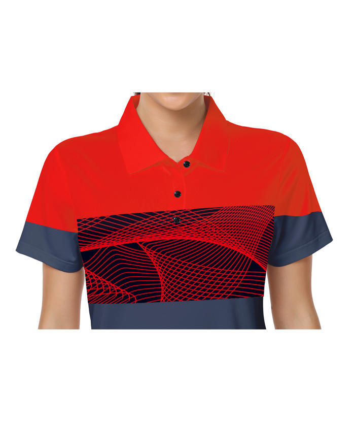 ZITY Women's Casual Printed Dri Fit Golf Polo Shirt-CUWPO02414