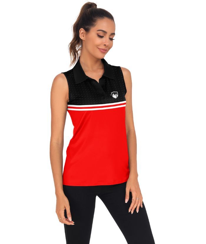 ZITY Women's Slim Fit V Neck Sleeveless Golf Polo Shirt-CUWBP02220