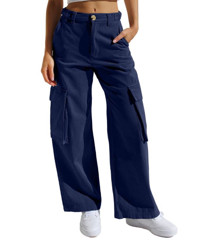 ZITY Women's Wide Leg Straight Multi Pockets Cargo Pant-DUWCP06165