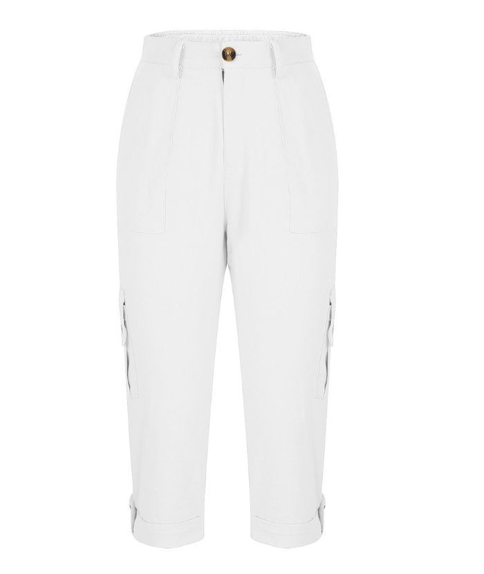 ZITY Women's Solid Color Multi Pocket Three Quarter Pant-DUWCS06170