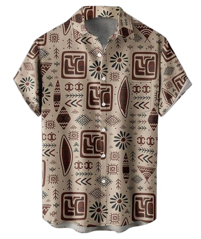 ZITY Men's Large Size Stretch Printed Shirt