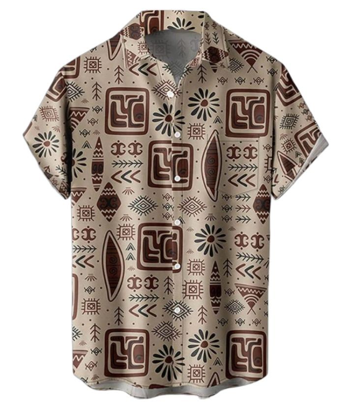 ZITY Men's Large Size Stretch Printed Shirt