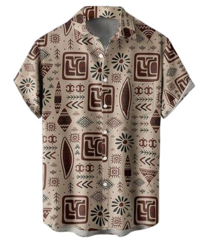ZITY Men's Large Size Stretch Printed Shirt