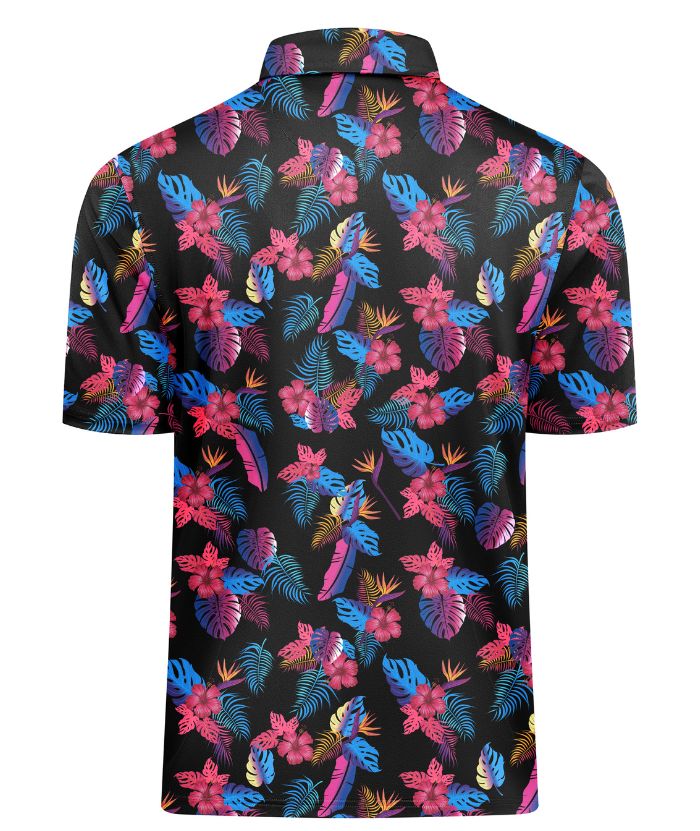 ZITY Men's Button Up Slim Fit Printed Golf Polo Shirt-CUMPO05552