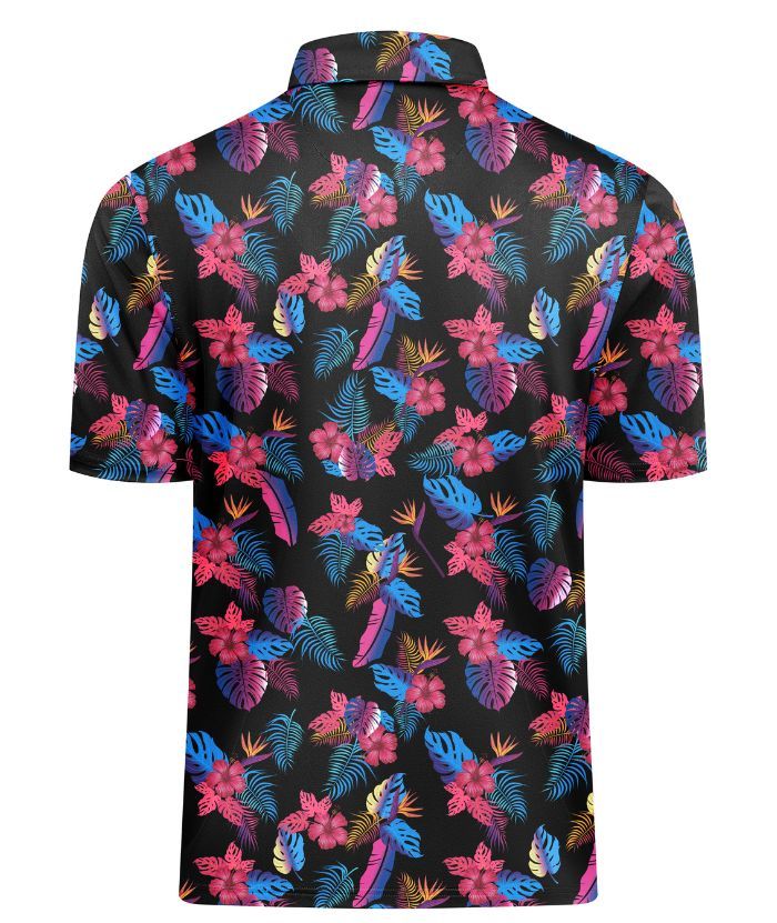ZITY Men's Button Up Slim Fit Printed Golf Polo Shirt-CUMPO05552