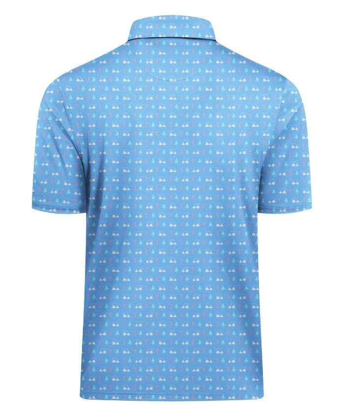ZITY Men's Button Up Slim Fit Printed Polo Shirt-CUMPO05195