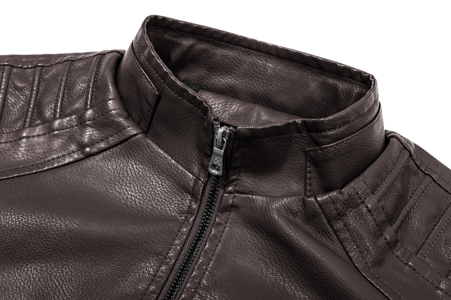 ZITY Men's Full Zipper Regular Fit Leather Jacket-ZPK007130
