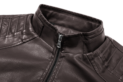 ZITY Men's Full Zipper Regular Fit Leather Jacket-ZPK007130