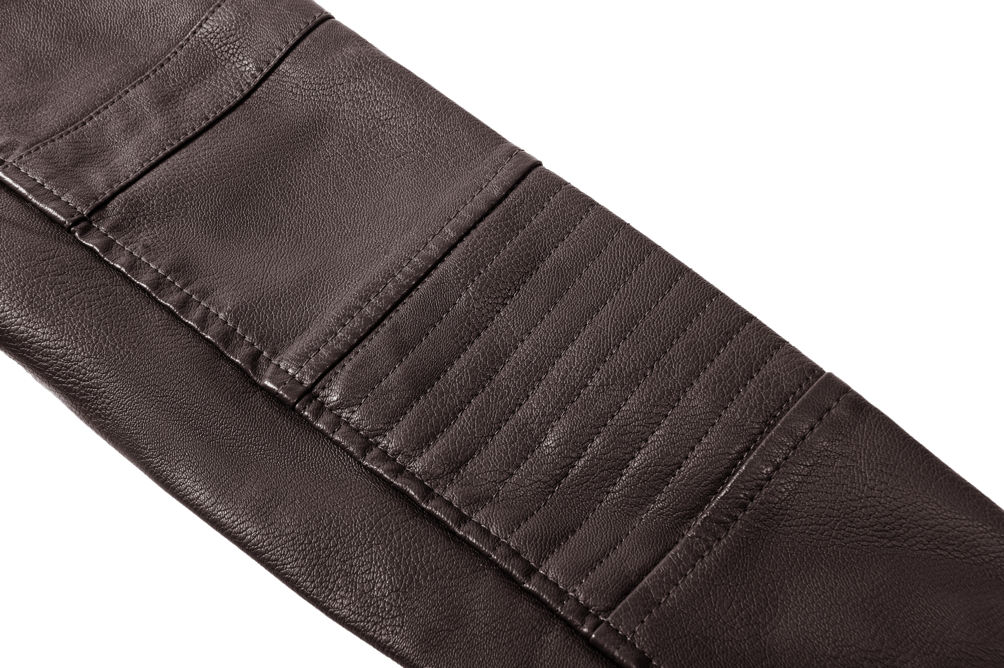 ZITY Men's Full Zipper Stand Collar Leather Jacket-ZPK005682