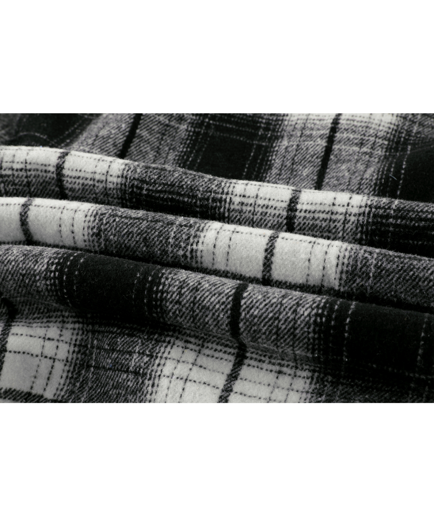 ZITY Men's Long Sleeve Full Zipper Plaid Fleece Shirt-CUMJA04084