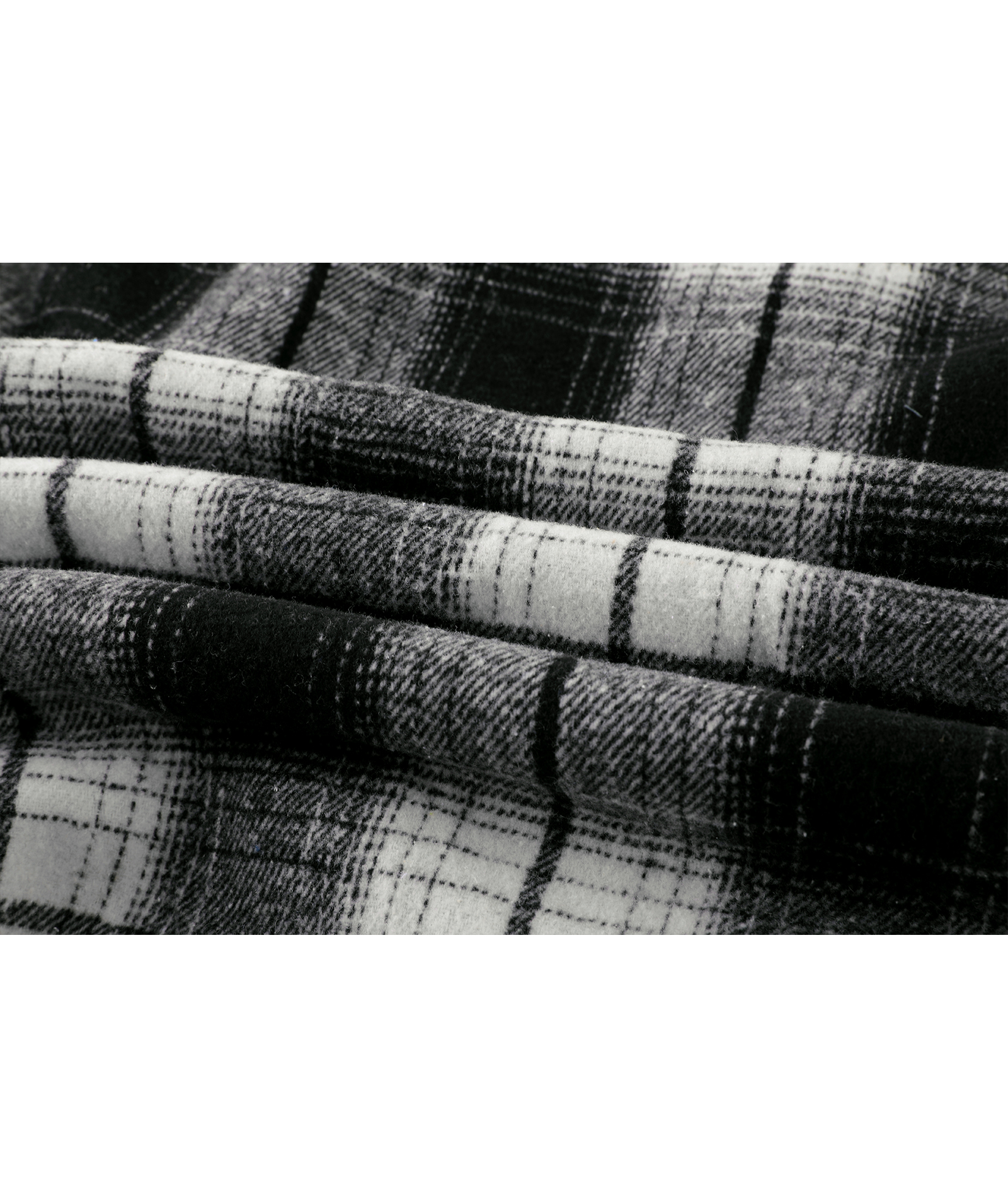 ZITY Men's Long Sleeve Full Zipper Plaid Fleece Shirt-CUMJA04084