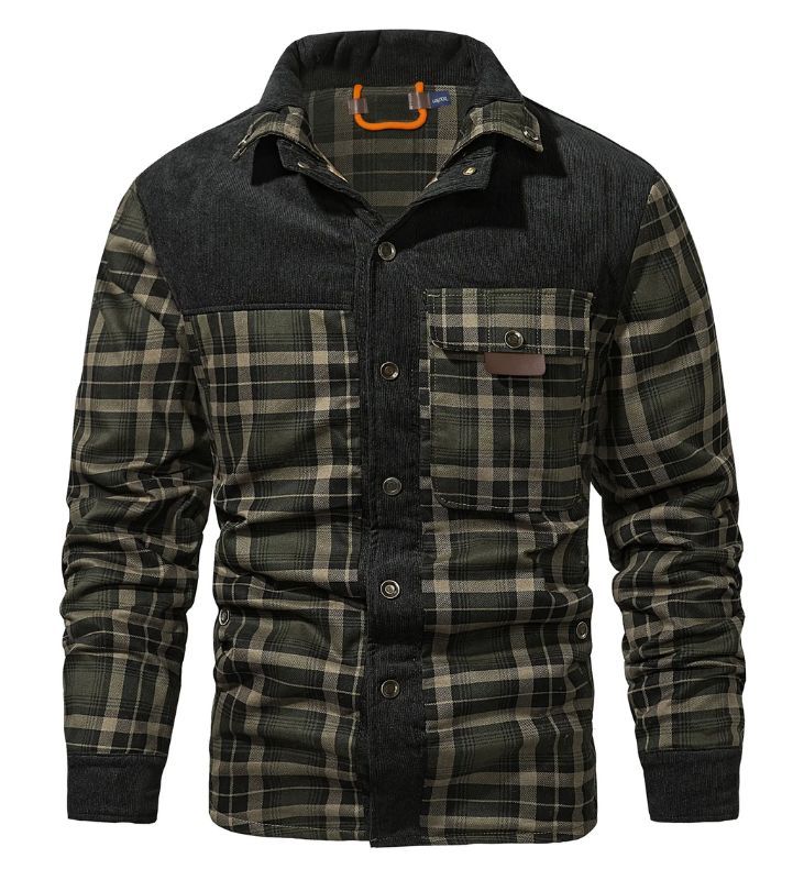 Men's Casual Jacket Full Zipper Plaid Jacket | Zitysports