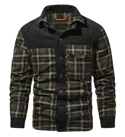 ZITY Men's Long Sleeve Full Zipper Casual Plaid Jacket-AUMPJ00583
