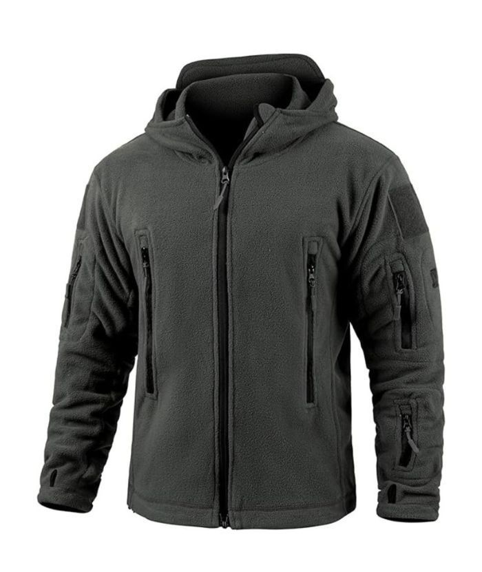 ZITY Men's Solid Microfleece Tactical Hoodie Jacket-ZPK007673 | Zitysports