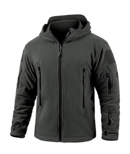ZITY Men's Solid Microfleece Tactical Hoodie Jacket-ZPK007673 | Zitysports