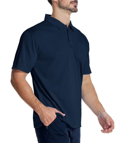 ZITY Men's Solid Color Fast Dry Neck Air Force with Pocket Polo Shirt-ZPK008914 | Zitysports