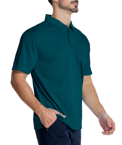 ZITY Men's Solid Color Fast Dry Neck Air Force with Pocket Polo Shirt-ZPK008914 | Zitysports