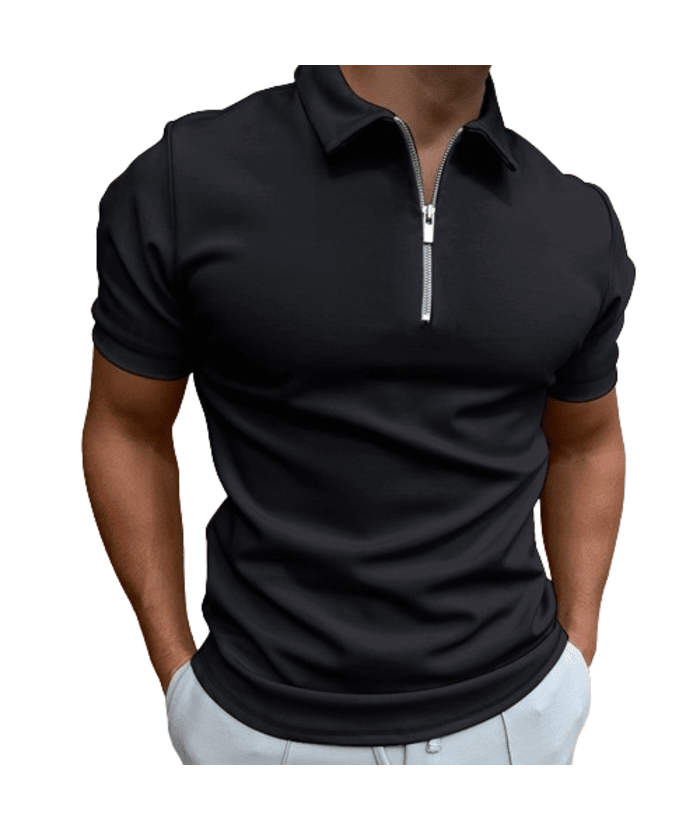 ZITY Men's Quarter Zip Polo Shirt-ZPK010448 | Zitysports