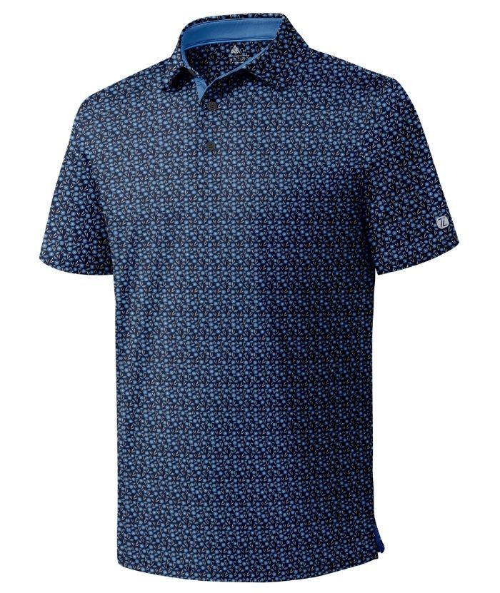 ZITY Men's Button Up Slim Fit Printed Polo Shirt-CUMPO05189